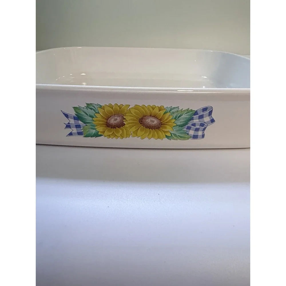 VTG CorningWare Sunsation Large Lasagna Pan Casserole Dish Grandmacore Sunflower